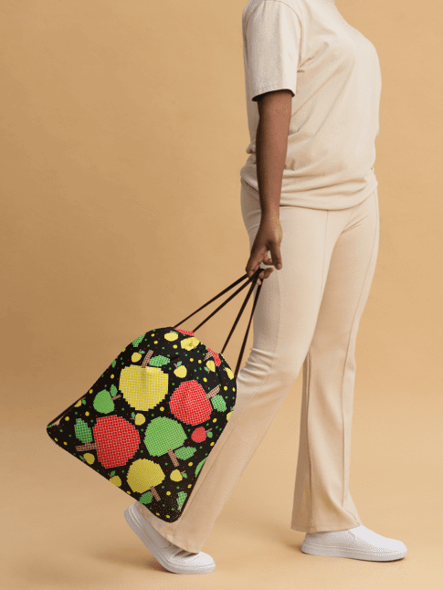 Pixelated Orchard Drawstring Bag product image (1)