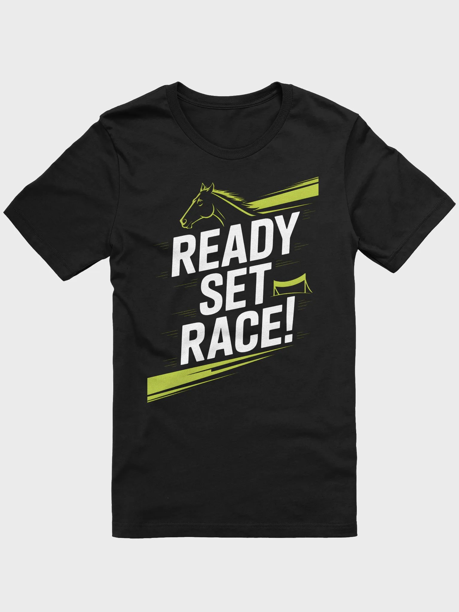 Neon Horse Racing Tee | Dynamic Speed Graphic Design product image (1)
