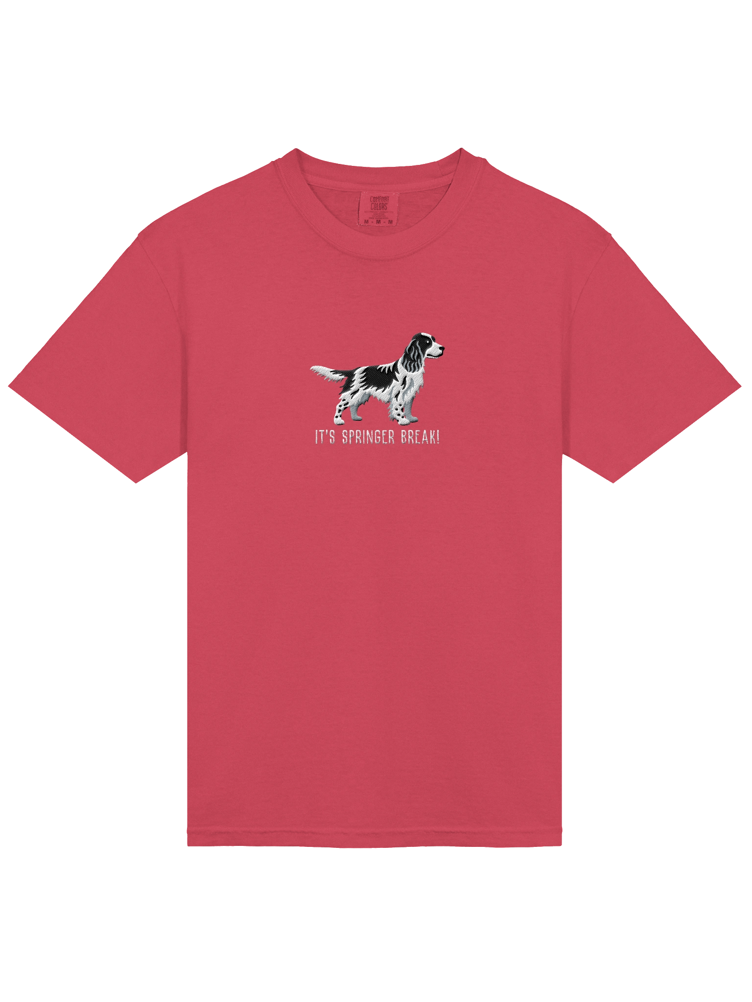 It's Springer Break T-Shirt(Embroidered) of a Springer Spaniel(Black & White) product image (43)