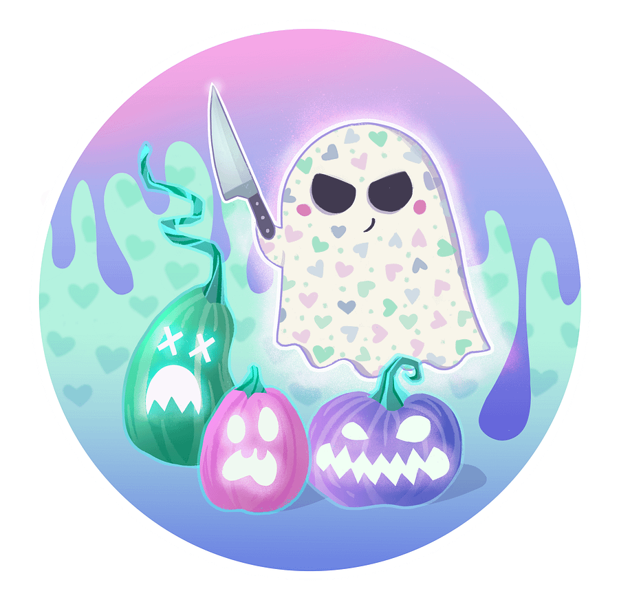 Pastel Little Ghost Pumpkin Carver - T-Shirt product image (2)
