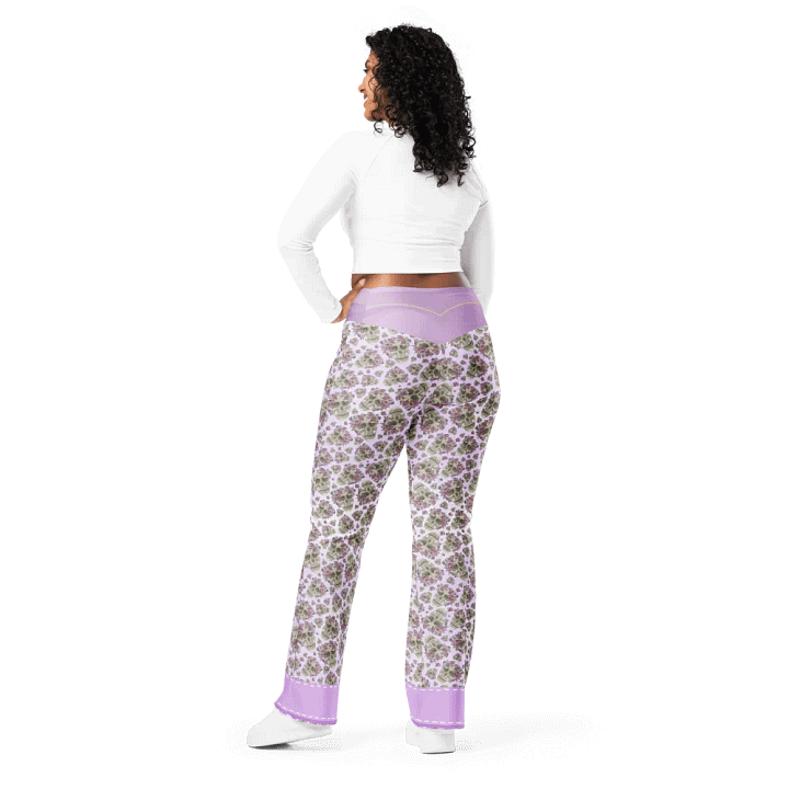 Smoky Lilac Skull & Rose Flare Leggings product image (2)