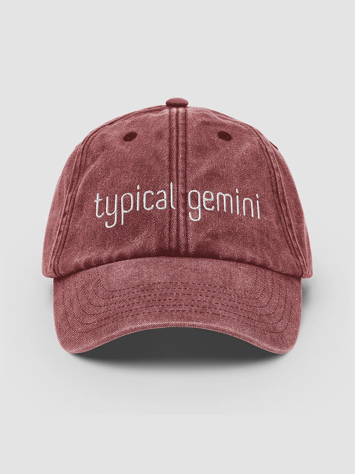 Typical Gemini White on Red Vintage Wash Dad Hat product image (2)