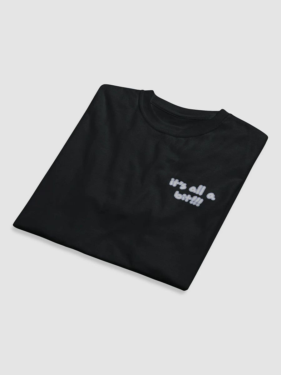“It’s all a bit!!!” (sm. lined design, #BDCAEF) unisex eco tee product image (8)