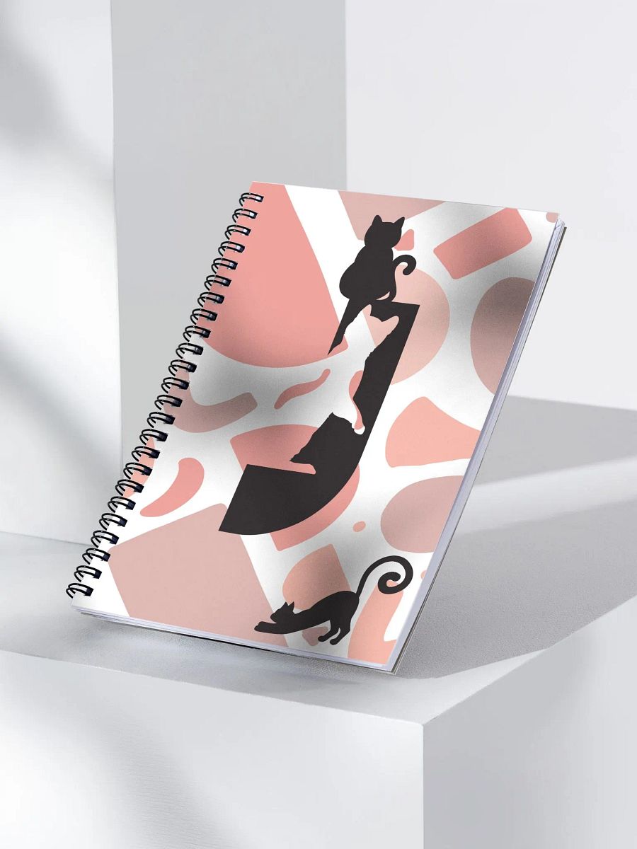 Monogram Letter J Cat Lover Geometric Pinks Notebook product image (3)