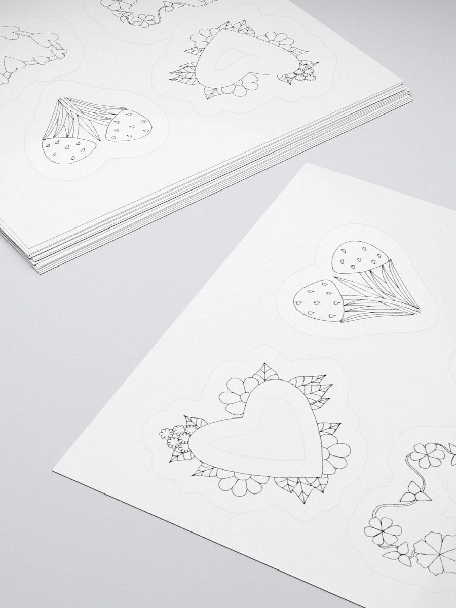 Four lovely hart Kiss Cut Stickers (on white background) product image (12)