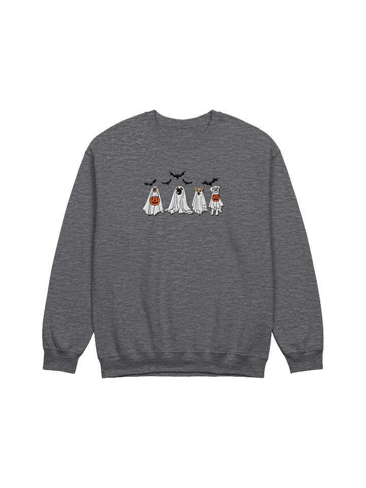 Embroidered Ghost Dogs Sweatshirt, Halloween Ghost Dogs Embroidered Sweater, Halloween Embroidery Sweatshirt, Unisex Sweatshirt product image (7)
