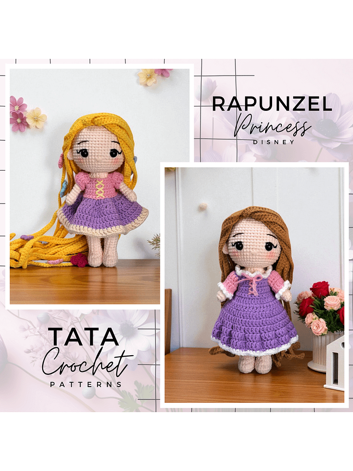 PDF -♡- Doll Dress Up & Transformation -♡- Rapunzel Disney Princess Amigurumi Crochet Pattern product image (1)
