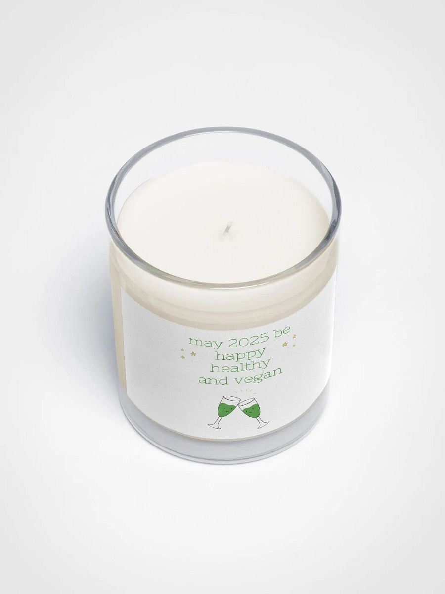 “Happy, Healthy, and Vegan 2025” Soy Wax Glass Jar Candle product image (3)