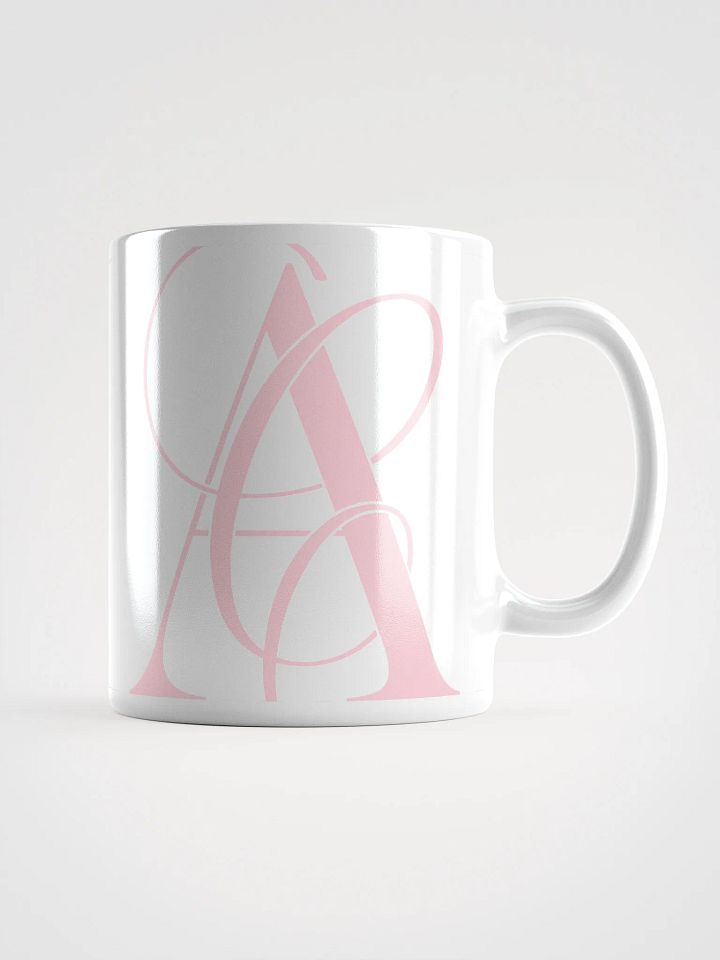 Elegant A Calligraphy White Glossy Mug (Pink) product image (1)