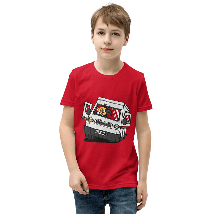 Wheelie Yellow Driving Youth T (front and back print!) product image (37)