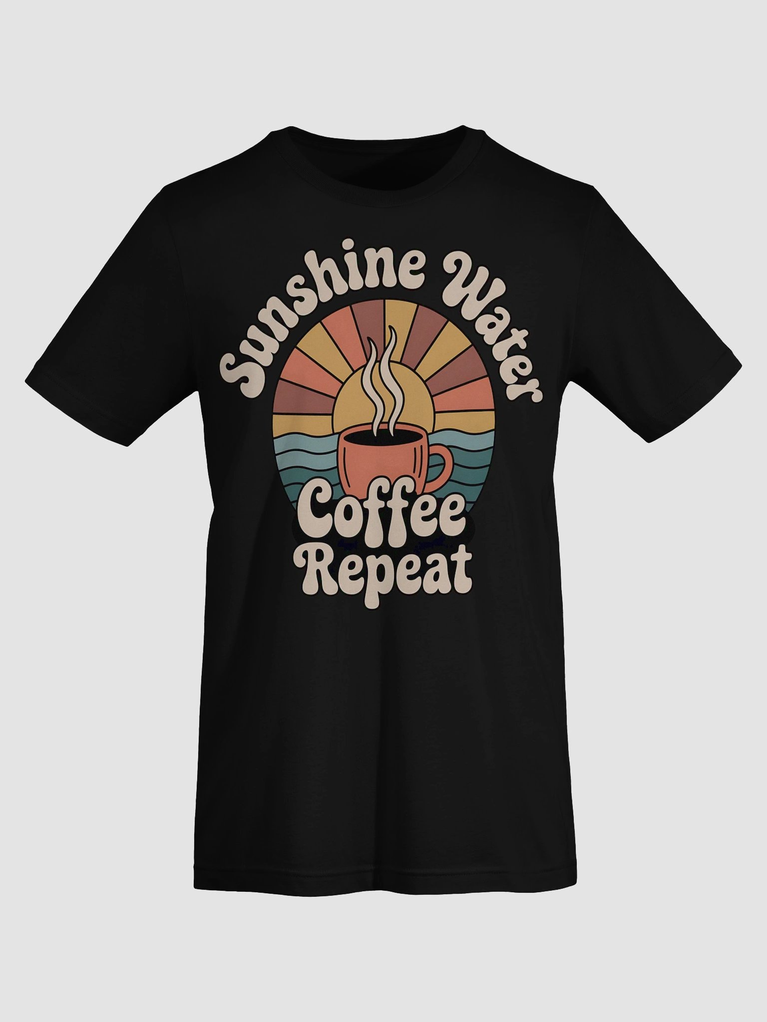 Sunshine Water Coffee Repeat Retro T-Shirt product image (73)