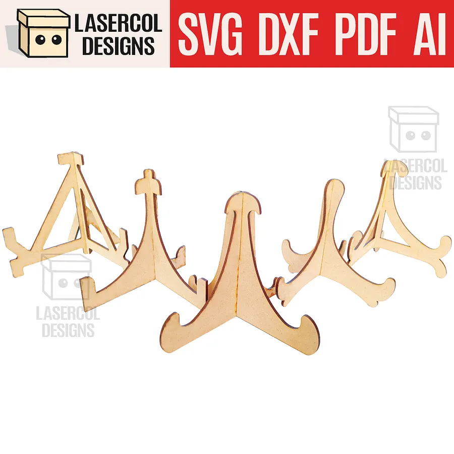 Easel Plate Stand Bundle (Set 1-2-3-4) - Laser Cut Files product image (3)