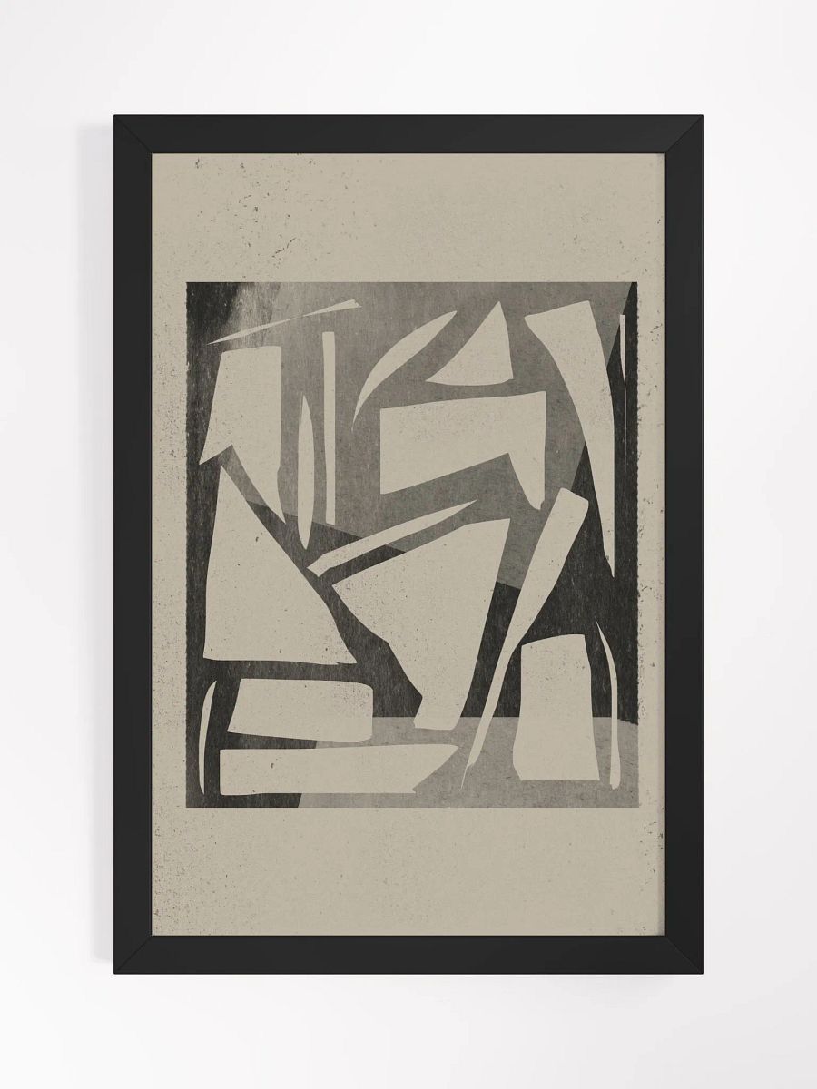 Monochrome Geometric Motion Poster | Dynamic Black-and-White Wall Art | Modern Abstract Design for Sleek Interiors product image (2)