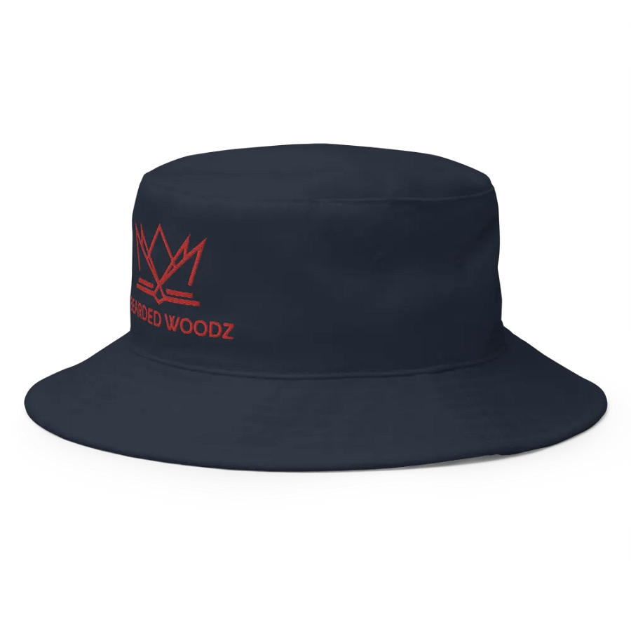 Bearded Woodz Navy Bucket Hat (Red Embroidery) product image (2)