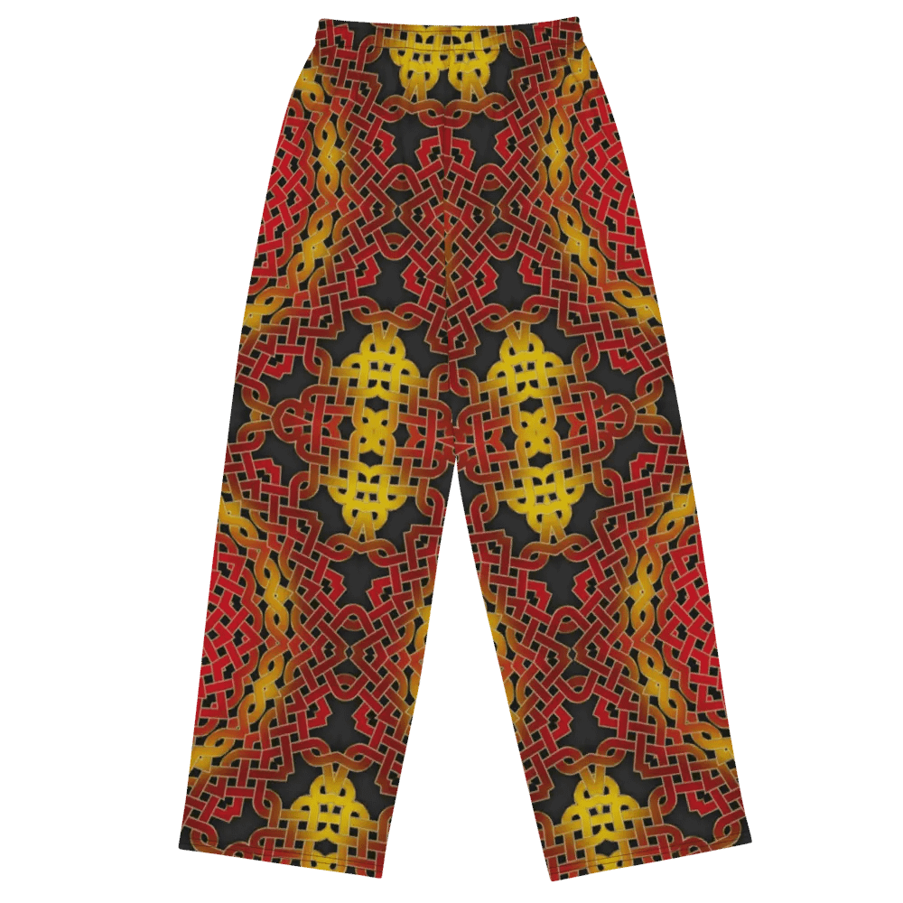 Orange and Gold Celtic Knot Kaleidoscope Wideleg Pants product image (8)