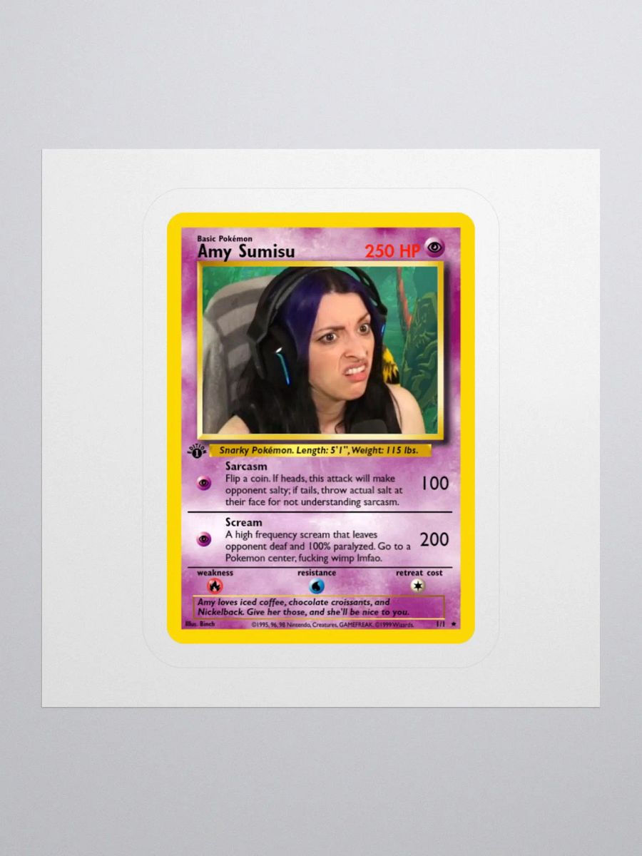 Amy Sumisu Pokémon Card sticker product image (1)
