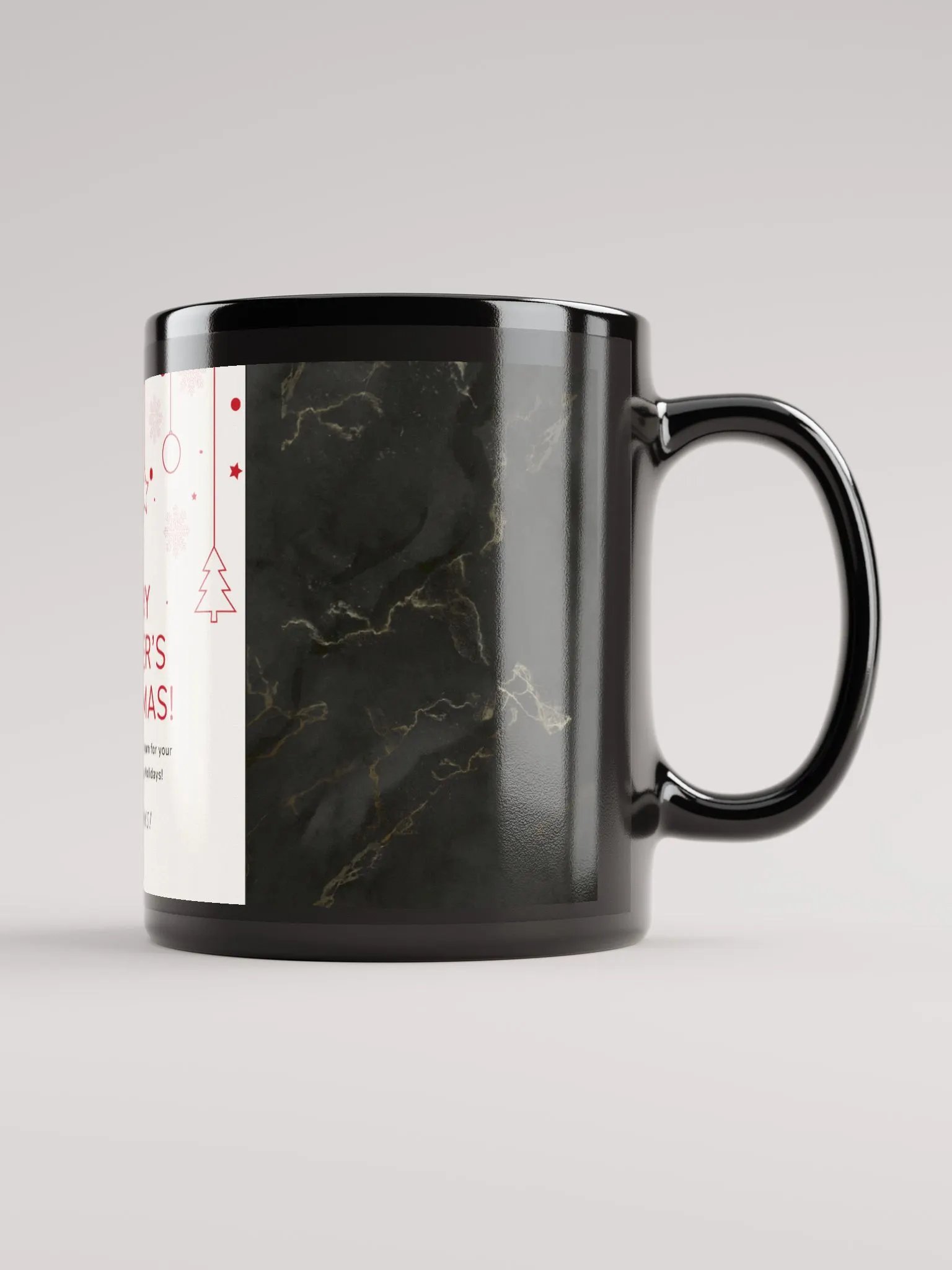 Merry Roesler's Christmas! Black Glossy Mug product image (2)