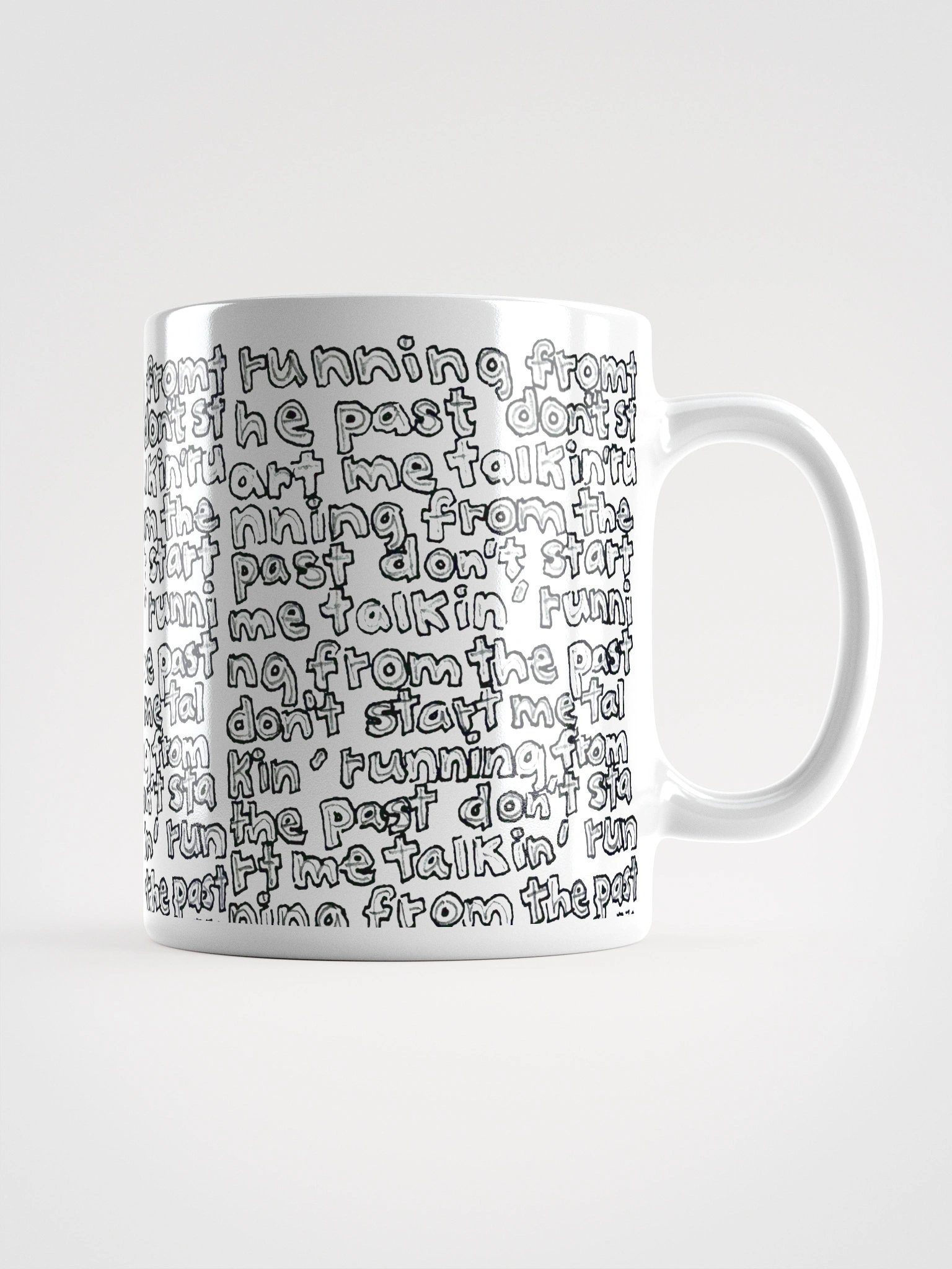 Running from the Past White Glossy Mug product image (2)