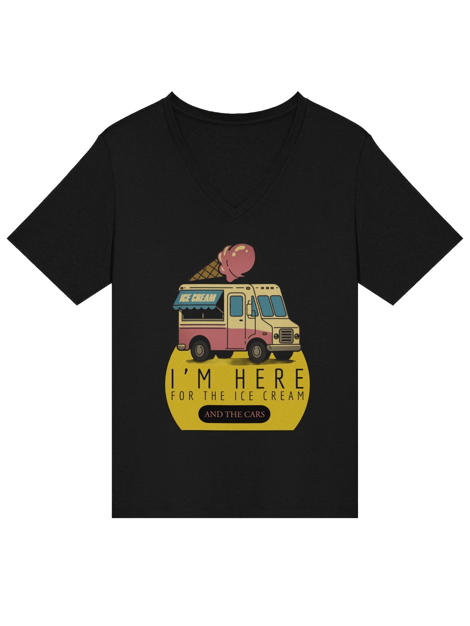 I'm Here for the Ice Cream T-Shirt (Women's V-Neck) product image (3)