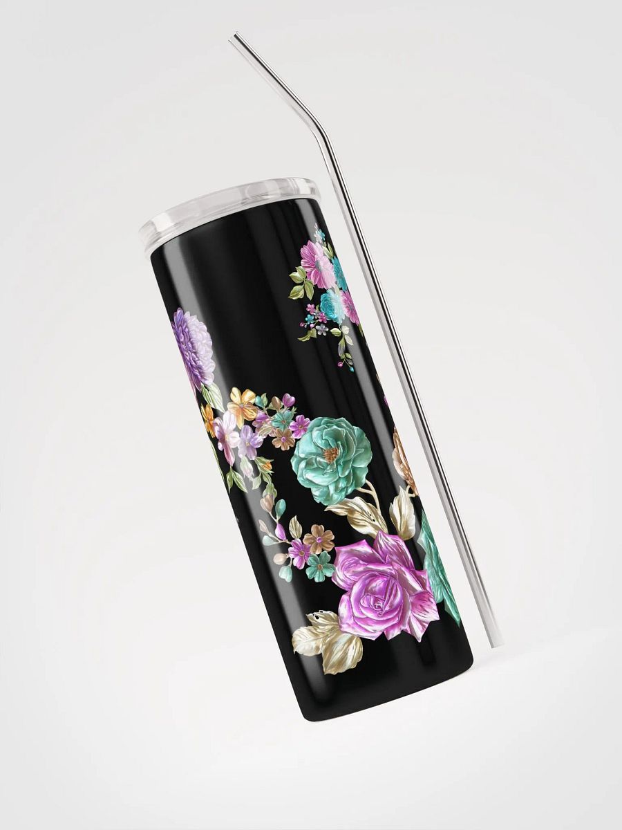 Gorgeous Metallic Flowers on 20-oz Black or White Tumbler product image (5)