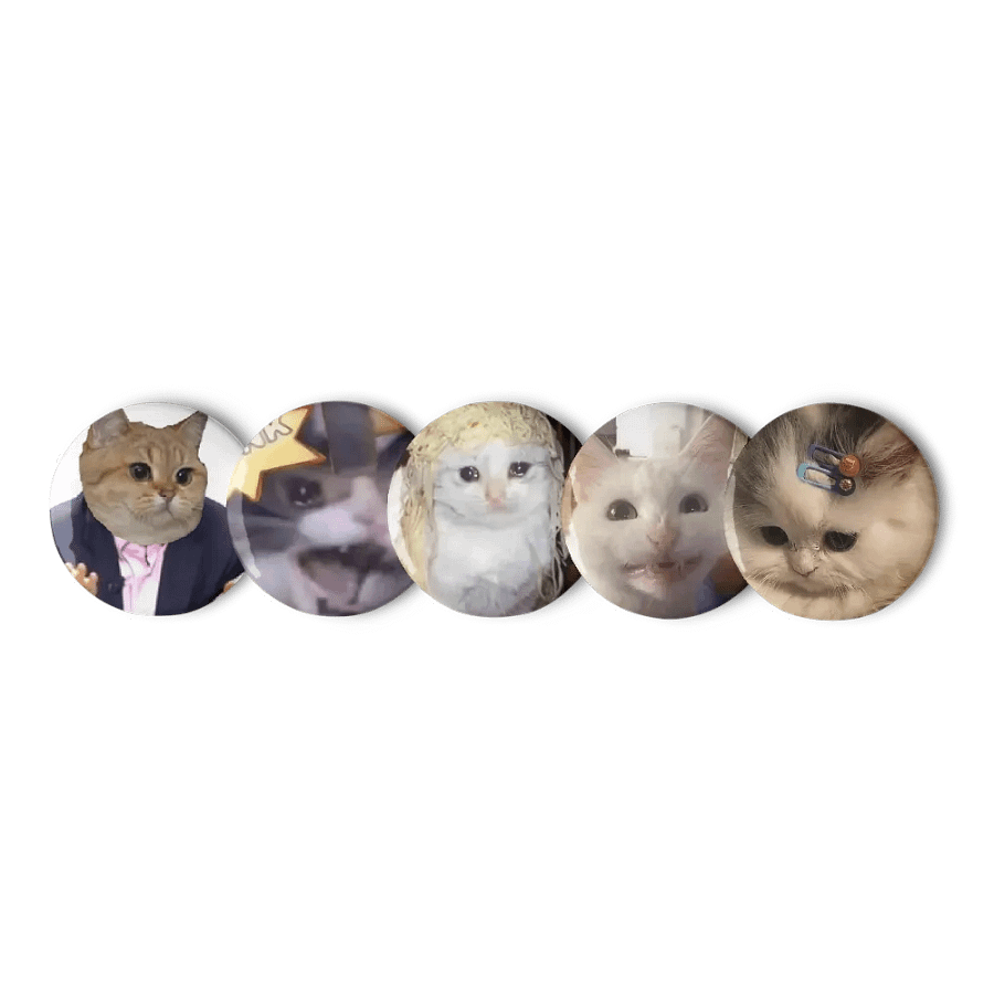 Set of Pin Buttons: Meme Cats 6 product image (3)