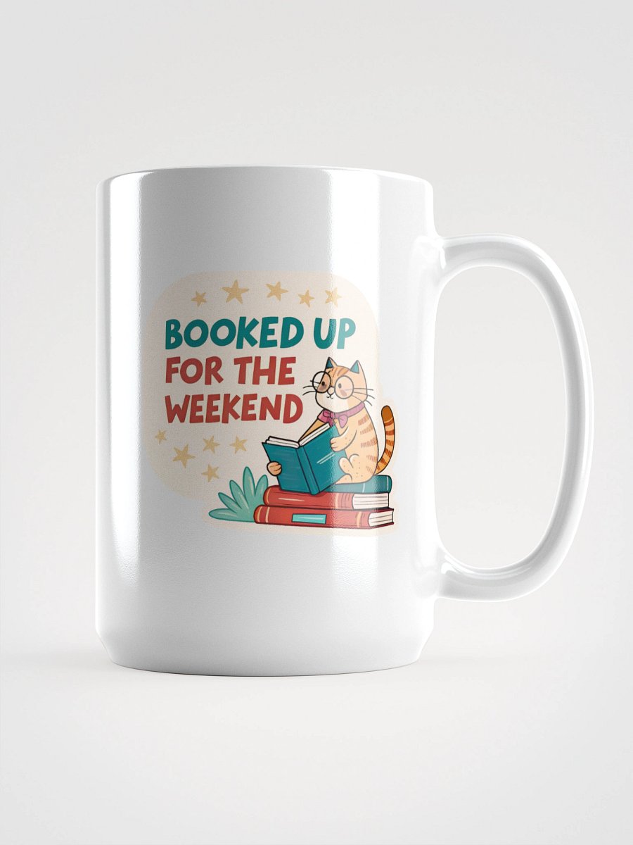 Bookworm Cat White Glossy Mug product image (1)