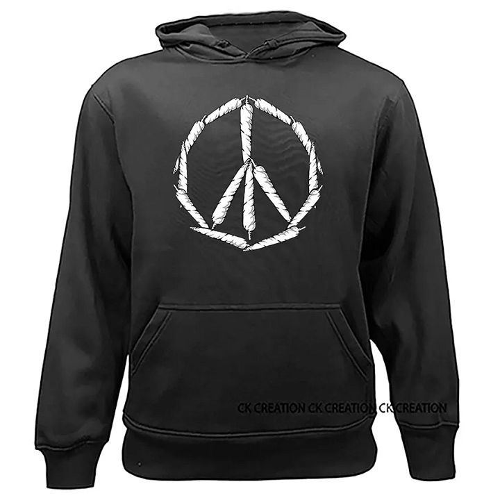 Joint Peace Sign Marijuana Weed Pot Cannabis Funny Joke Humor Graphic Hoodie product image (1)