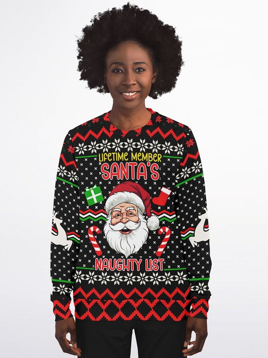 “Santa’s Naughty List Lifetime Member” Funny Christmas Sweatshirt | Naughty List Holiday Jumper | Cheeky Party Outfit | Unisex Xmas Gift product image (7)