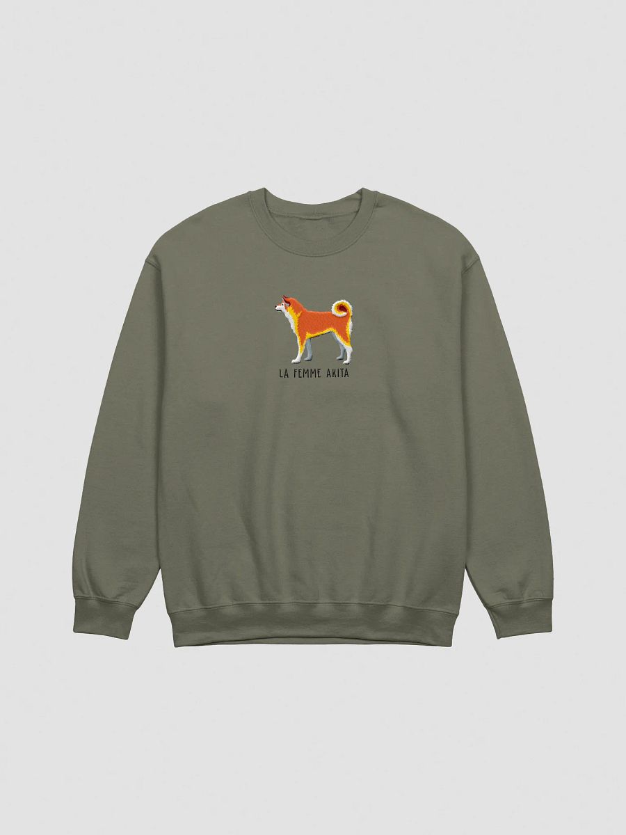 La Femme Akita Sweatshirt (Embroidered) of a Japanese Akita Inu product image (4)