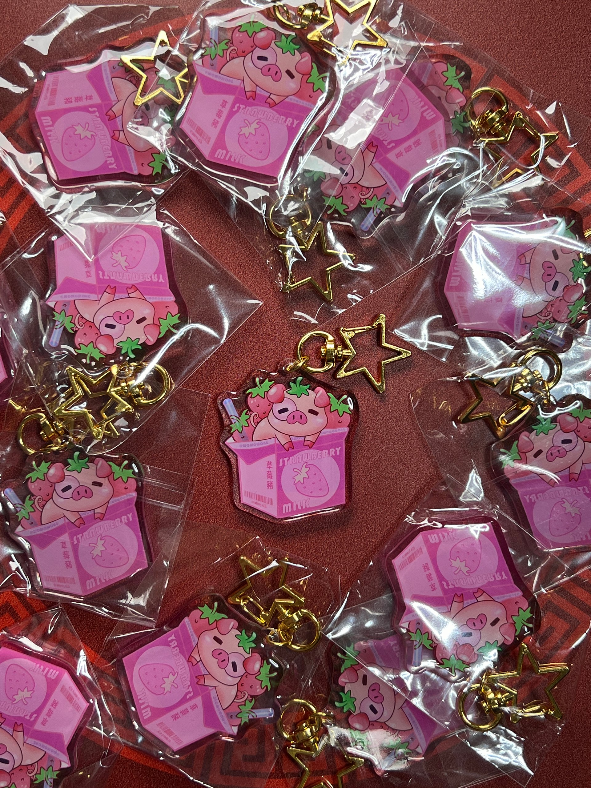 Zodiac Drink - Strawberry Milk Pig - Charm product image (3)