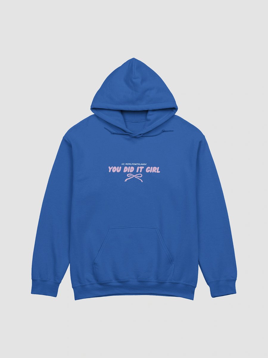 You Did it Girl Bow Hoodie - Pink/Royal Blue product image (1)