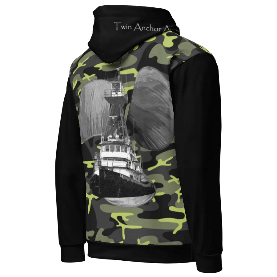 Copy of black & Green Twin anchor ship wheel & Tug CE Hoodie product image (10)