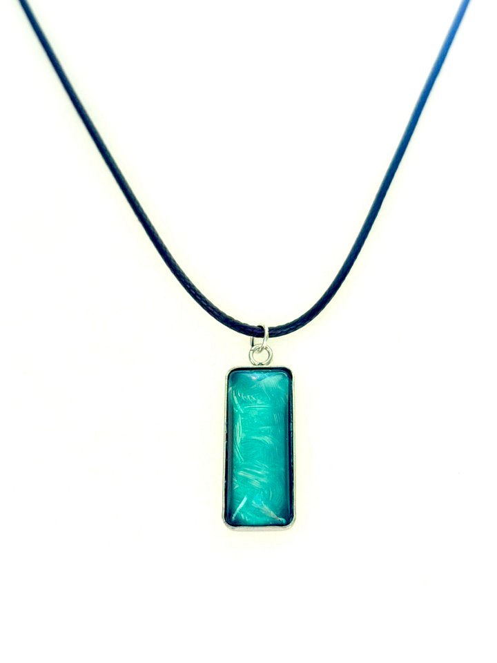 Electric Tide Pendant Necklace | Blue | Rectangle Cabochon | Monique Faella Designs™ | MFD-00148 product image (2)