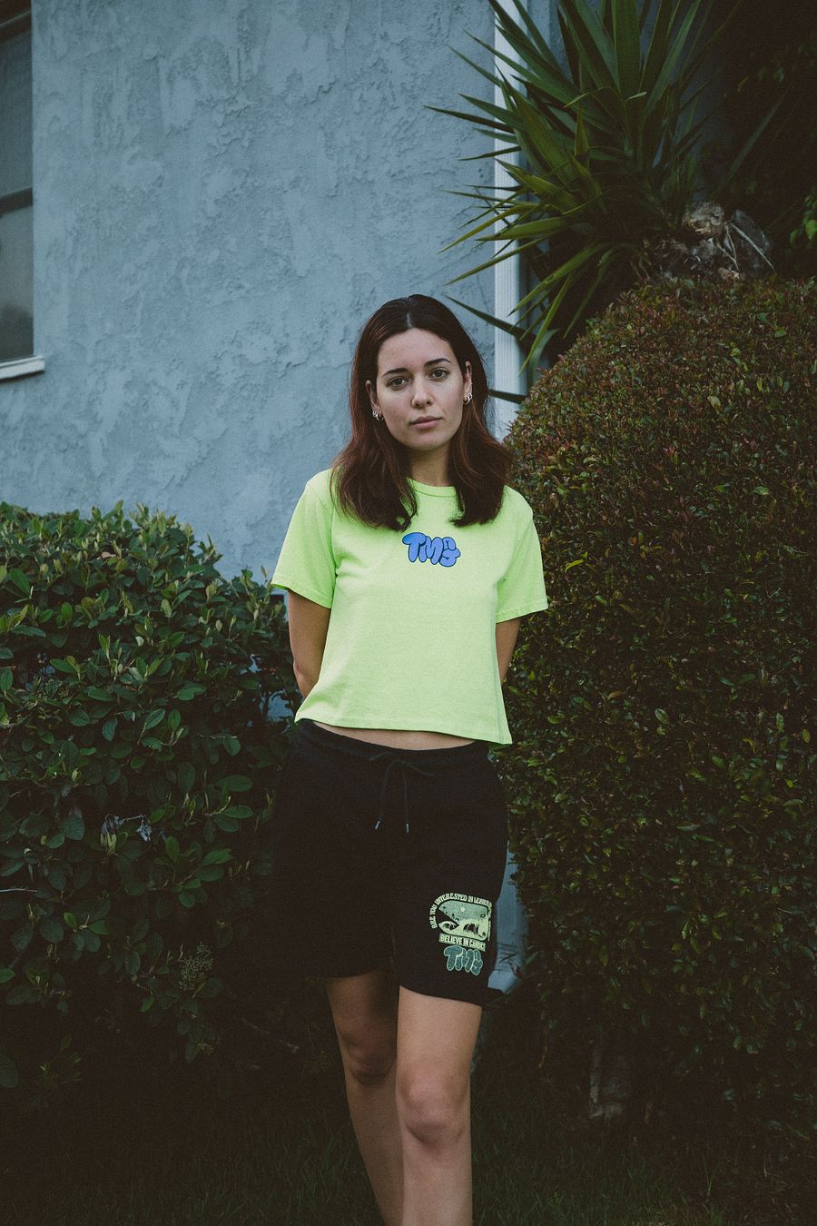 Palm Trees Neon Green Crop Top product image (4)