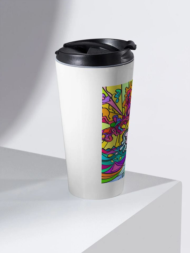 Energizing Floral Swirls Stainless Steel Mug – Wave at Sunset+ product image (2)
