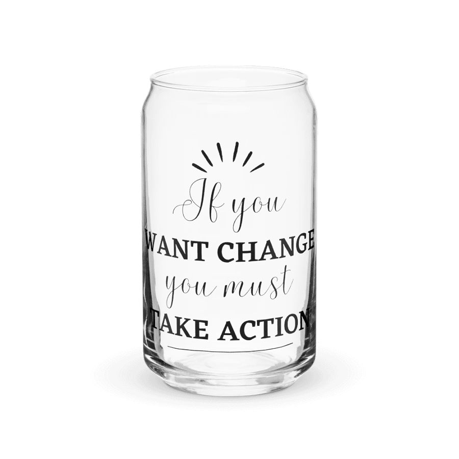Action Taker’s Can Glass – Aesthetic Iced Coffee Tumbler for Achievers product image (1)