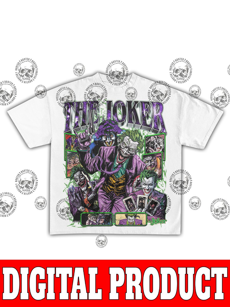 THE JOKER Comic Villain Vintage Bootleg Digital T-Shirt product image (2)