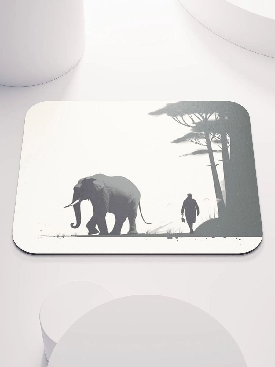 Monochrome Mousepad - Elephant & Handler product image (1)