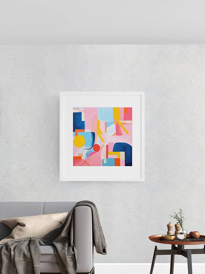 Geometric Shapes Abstract Art Poster, Pastel Pink and Blue Wall Art, Modern Minimalist Print for Contemporary Home and Office Decor product image (1)