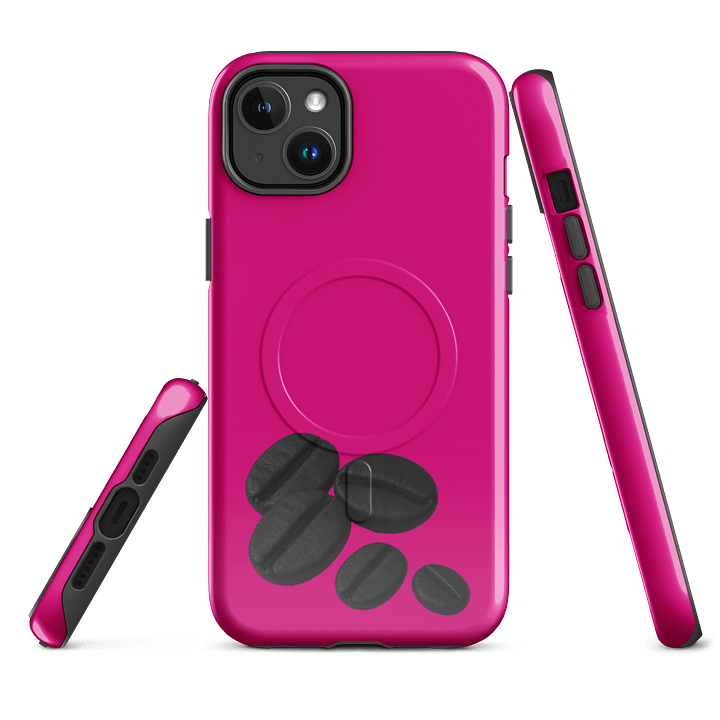 Magenta Black Coffee Beans MagSafe® Tough iPhone® Case product image (1)