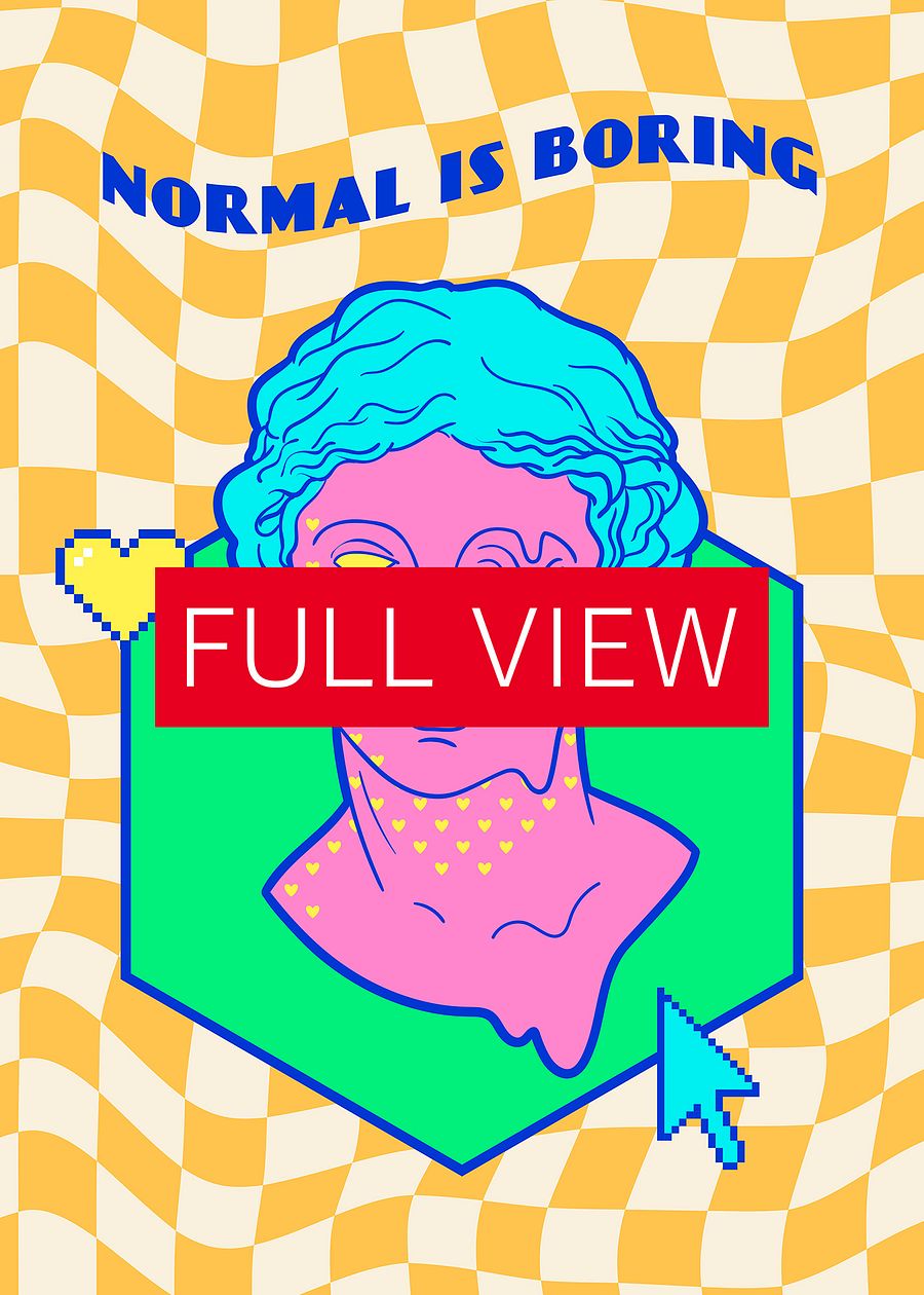 Retrowave poster/Vaporwave print: Normal is Boring — anime poster, aesthetic poster, video game poster, neon light, 90s decor product image (3)