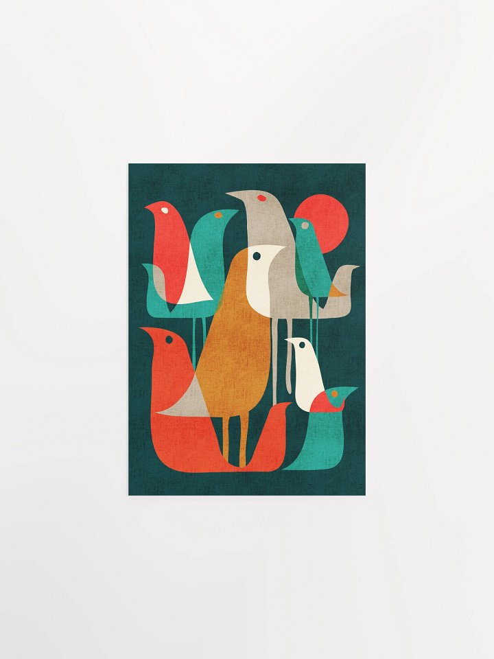 Mid-century birds art print product image (1)