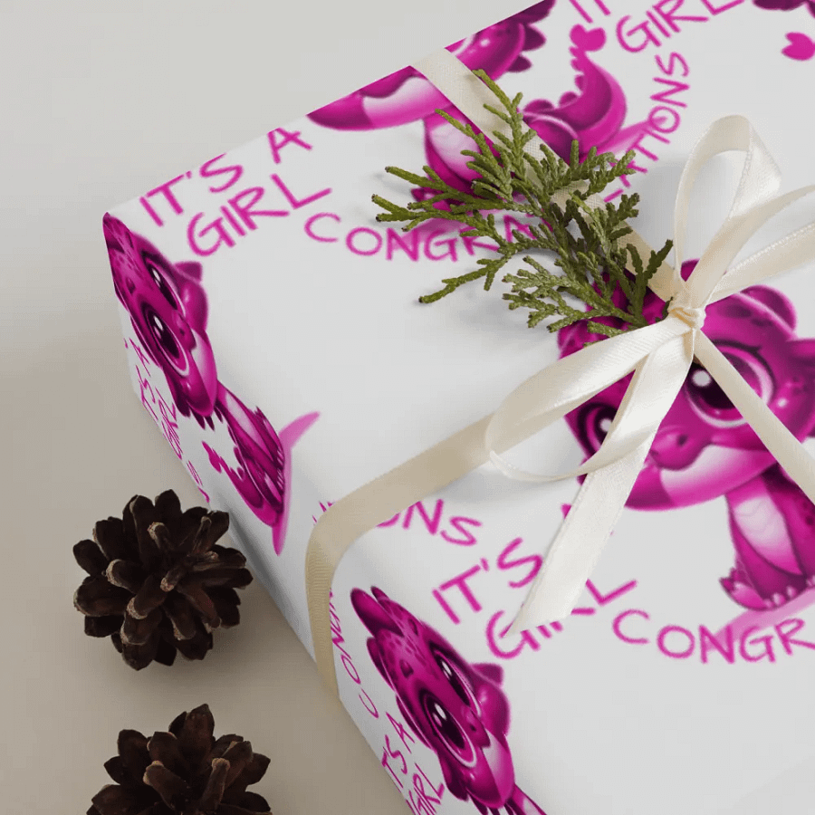 Congratulations Baby Boy or Girl Wrapping Paper Sheets - Newborn Gift Wrap Set product image (8)