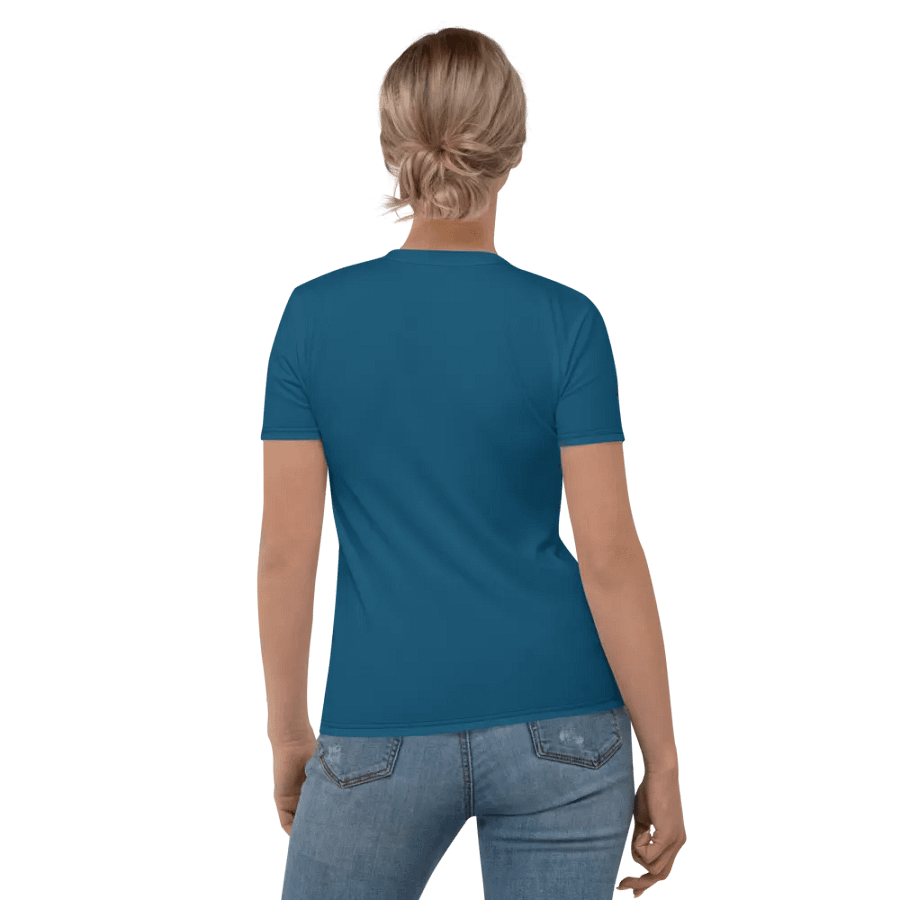 Plain Dark Blue True Summer Women's Crewneck Polyester Heavyweight Premium T-Shirt by Treasure Pie product image (3)
