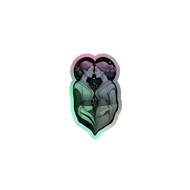 Lesbian Loves Heart Formed LGBTQ+ Holo Sticker product image (1)