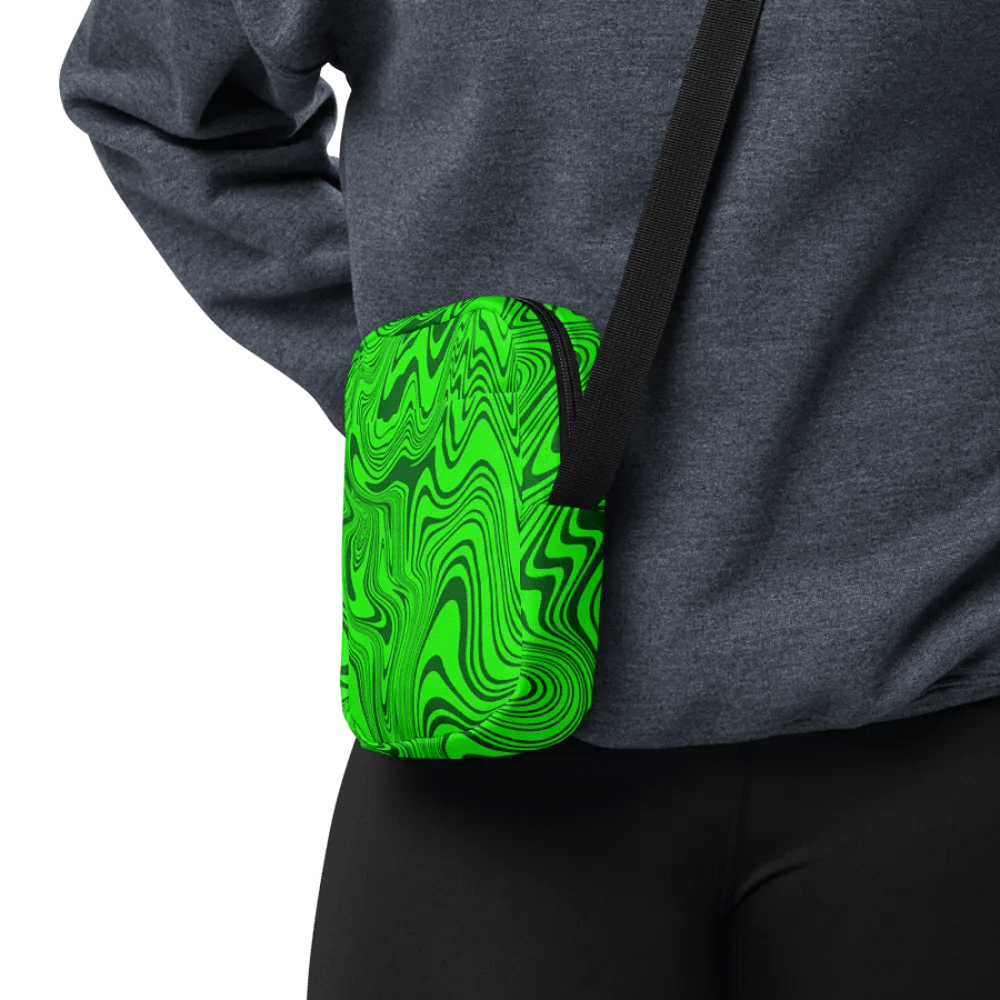 Utility Crossbody Bag - Abstract Green Swirls product image (5)