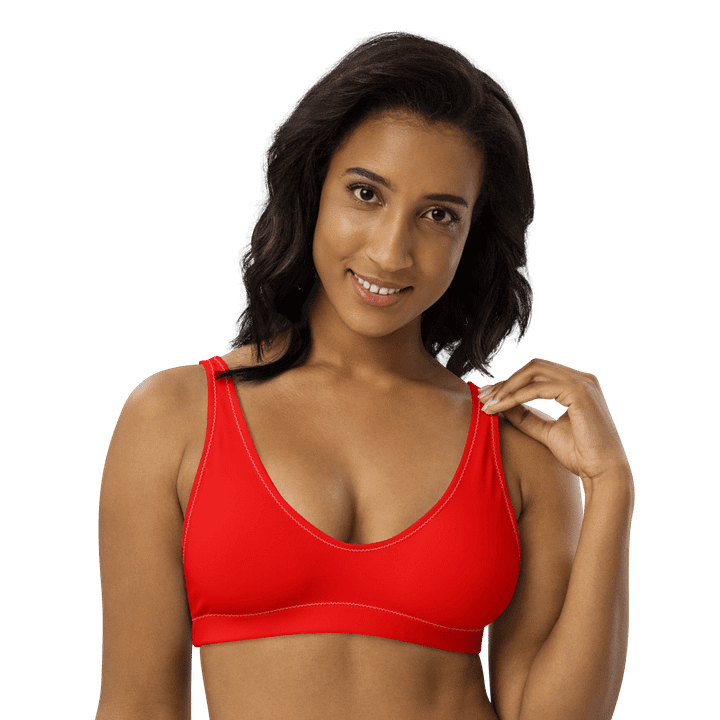 Plain Color Red Padded Bikini Top product image (1)