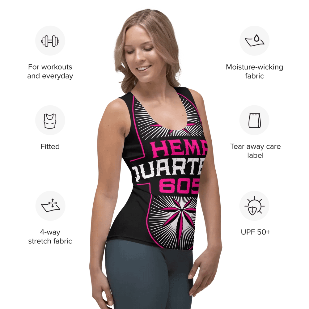 HempQuarters Pink Logo Tank Top product image (7)