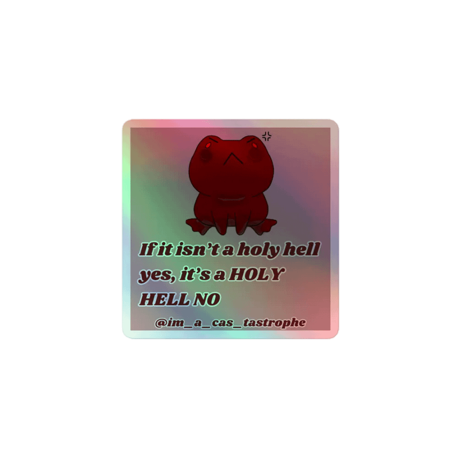 Holy Hell No Holographic Sticker product image (1)