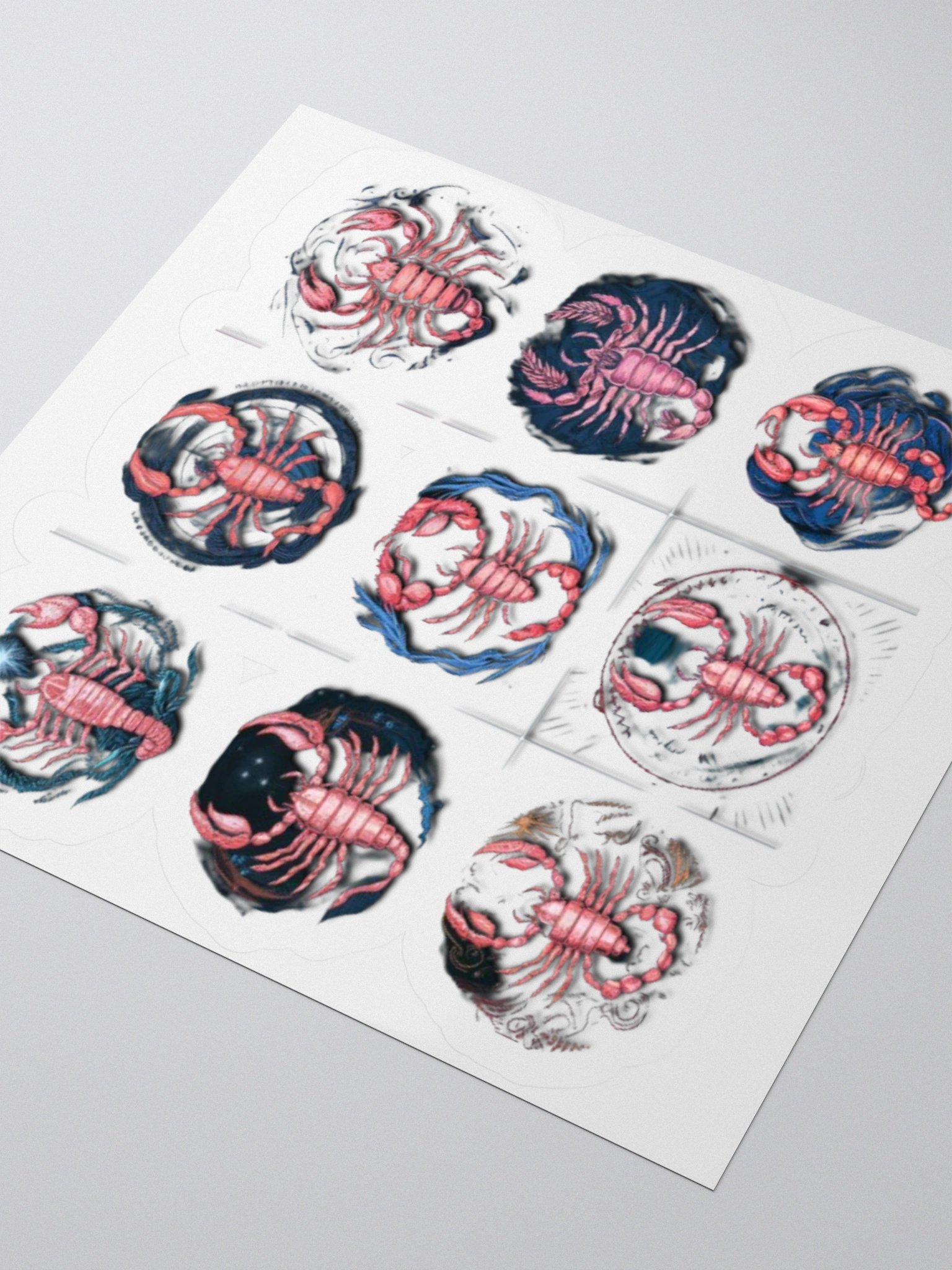 Exclusive Scorpio Zodiac Sticker: Pink Scorpion with Swirling Design - Perfect for Astrology Lovers! product image (7)